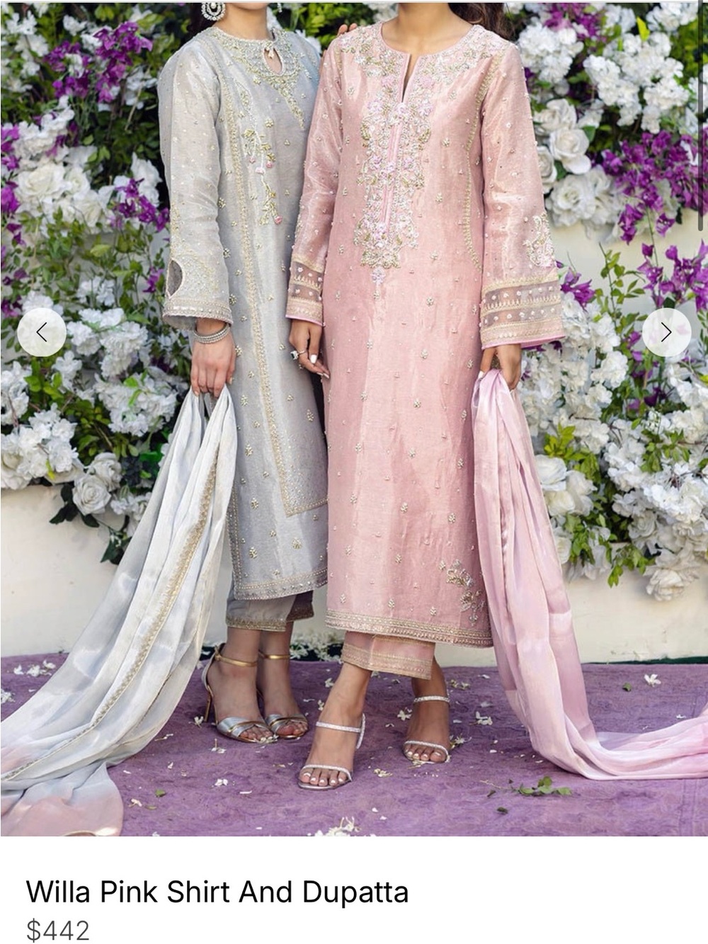 Farah Talib Aziz silver formal 3pc outfit